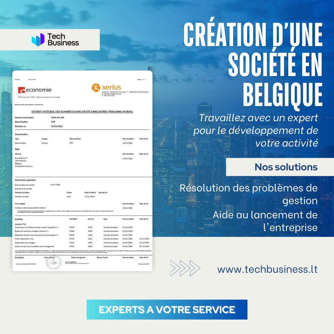 Enregistrement d’une société en Belgique