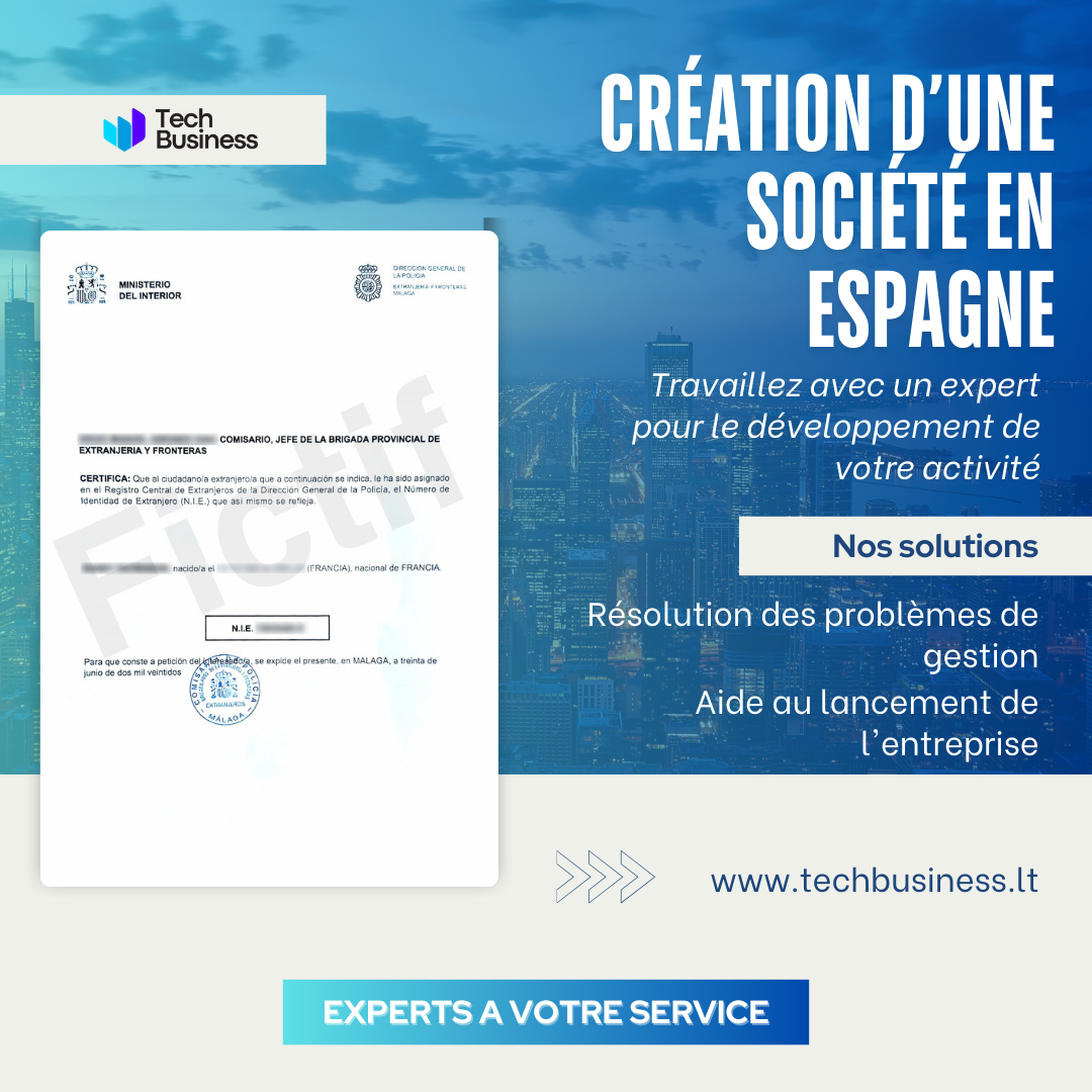 Enregistrement d'une société en Espagne
